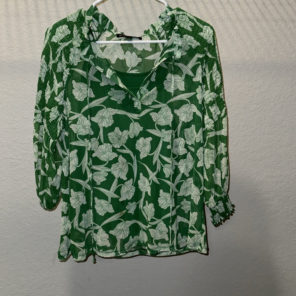 Always Indigo Floral Blouse - Picture 2 of 3